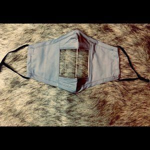 Light Grey Clear Window Face Mask for Lip Reading